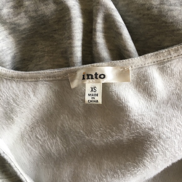 Into Gray Vneck Braided Sweater - Picture 4 of 4